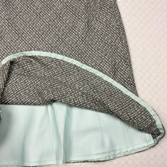 NEW Gap A-Line Skirt Womens 8 Wool Blend Tweed Velvet Trim Flounce Hem Lined Y2K - Picture 9 of 10